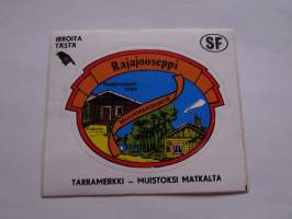 Rajajooseppi -Muurmanskintie -tarra, matkamuistotarra 1970-luvulta