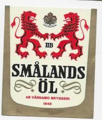 Smålands Öl  II B - olutetiketti