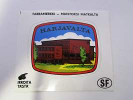 Harjavalta -tarra, matkamuistotarra 1970-luvulta