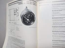 PAL Werkstatthandbuch - eri Skoda automalleissa 105-120 olevien mittareiden, sähkölaitteiden yms. korjaamokirja, saksankielinen