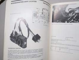 PAL Werkstatthandbuch - eri Skoda automalleissa 105-120 olevien mittareiden, sähkölaitteiden yms. korjaamokirja, saksankielinen