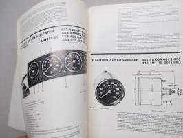 PAL Werkstatthandbuch - eri Skoda automalleissa 105-120 olevien mittareiden, sähkölaitteiden yms. korjaamokirja, saksankielinen