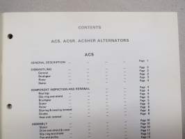 CAV Workship Manual AC5, AC5R,&amp; AC5HER Alternators -CAV laturien korjaamokirja, englanninkielinen