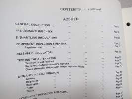 CAV Workship Manual AC5, AC5R,&amp; AC5HER Alternators -CAV laturien korjaamokirja, englanninkielinen