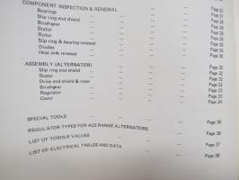 CAV Workship Manual AC5, AC5R,&amp; AC5HER Alternators -CAV laturien korjaamokirja, englanninkielinen
