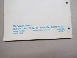 CAV Workship Manual AC5, AC5R,&amp; AC5HER Alternators -CAV laturien korjaamokirja, englanninkielinen