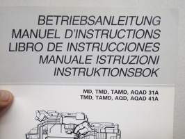 Volvo Penta MD, TMD, TAMD, AQAD 31A, TMD, TAMD, AQD, AQAD 41ABetriebsanleitung, Manuel d´instructions, Libro de instrucciones, Manuale istruzioni, Instruktionsbok