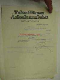 Teknillinen Aikakauslehti Helsinki 20.5.1922 -asiakirja