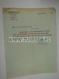 E. Lindholm &amp; Co, Helsinki 20.1.1927 -asiakirja