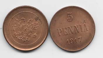 5 penniä  1917 II