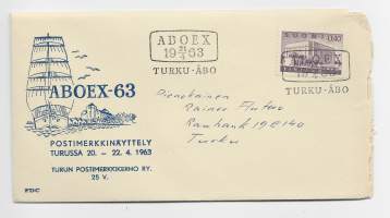 LaPe 567 Yleismerkki Eduskuntatalo   FDC  21.4.1963 leima Aboes