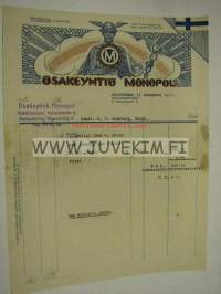 Osakeyhtiö Monopol, Helsinki 15.12.1923 -asiakirja