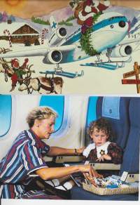 Finnair  - lentokonepostikortti   postikortti kulkenut  2 kpl