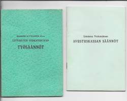 Littoisten Verkatehtaan Työsäännöt ja Avustuskassan säännöt 1958-64