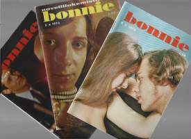 Bonnie 1972 nr 8 ja 9 sekä 1973 nr 5  yht 3 lehteä novellilukemisto