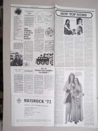 Ruisrock 1972 - Reijo Porkka -julistekuva (jonkin esiintyneen bändin jäsen?) -Intro-lehden keskiaukeamajuliste 8/1972 / centerfold poster