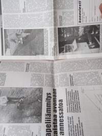Koneviesti 1988 nr 16, 16.9.1988, Auringonkukkapuimuri, Tuhkalle kyytiä, Pienkuormaimet -taulukko, Maatilapainepesurit, Lannanliuotus, Sokerijuurikas pottikylvöä, ym