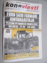 Koneviesti 1988 nr 13, 5.8.1988, Ford 5610 kansi Ford 4110 esittely, Tsekkoslovakialaisen traktorin synty, Kyntökilpailut, Puimurin ennakkohuolto, Öljypoltin kuntoon