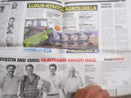 Koneviesti 1988 nr 13, 5.8.1988, Ford 5610 kansi Ford 4110 esittely, Tsekkoslovakialaisen traktorin synty, Kyntökilpailut, Puimurin ennakkohuolto, Öljypoltin kuntoon