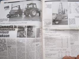 Koneviesti 1988 nr 21, 25.11.1988, Fiatagri kansi, Runni-Peltomestari, Tume uutuudet, Rivikuutonen traktorin moottorina, Keksijä Veikko Helanen, Lietelinko + lana