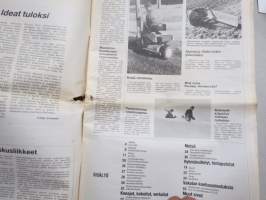 Koneviesti 1988 nr 6, 25.3.1988, Ford kansi, Äkeen piikeistä, Äes / tasojyrsin, Levittimet taulukko, Kostea kalkki ja lautaslevittimet, Omatekoinen kouraharvesteri