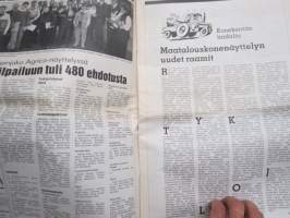 Koneviesti 1988 nr 6, 25.3.1988, Ford kansi, Äkeen piikeistä, Äes / tasojyrsin, Levittimet taulukko, Kostea kalkki ja lautaslevittimet, Omatekoinen kouraharvesteri