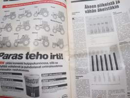 Koneviesti 1988 nr 6, 25.3.1988, Ford kansi, Äkeen piikeistä, Äes / tasojyrsin, Levittimet taulukko, Kostea kalkki ja lautaslevittimet, Omatekoinen kouraharvesteri