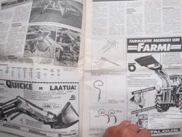 Koneviesti 1988 nr 6, 25.3.1988, Ford kansi, Äkeen piikeistä, Äes / tasojyrsin, Levittimet taulukko, Kostea kalkki ja lautaslevittimet, Omatekoinen kouraharvesteri