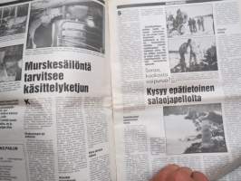 Koneviesti 1988 nr 6, 25.3.1988, Ford kansi, Äkeen piikeistä, Äes / tasojyrsin, Levittimet taulukko, Kostea kalkki ja lautaslevittimet, Omatekoinen kouraharvesteri