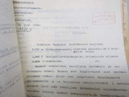 Littoinen Oy - Oikeusministeriö - Vankeinhoito-osasto -tarjousasiakirjoja ym. vartijain virkapuku- ja päällystakkikangas sekä vankisarkaa, 1932