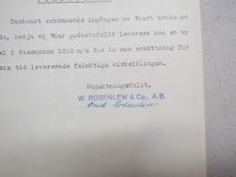 W. Rosenlew &amp; Co Ab - Finska Sågbladsfabriks Ab, 4.1.1922 -asiakirja, allekirjoitus Carl von Troil