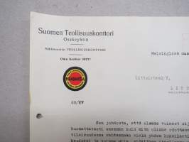 Suomen Teollisuuskonttori Oy - Littoisten Oy (Littoinen), 28.3.1934 -asiakirja (Brabantia lämmityskoksi)