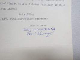 Fedi Procopé &amp; Co, Helsinki - Littoinen Oy, 3.2.1922 -asiakirja