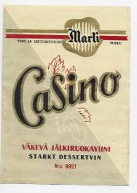 Casino Alko nr 6921 - viinietiketti  viinaetiketti