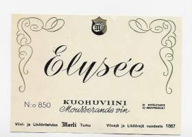 Elysee  Alko nr 850 - viinietiketti  viinaetiketti