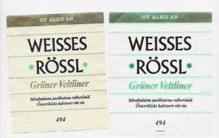 Weisses Rössl - viinietiketti  viinaetiketti 2 eril