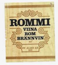 Rommi Viina Alko nr 160 - viinaetiketti