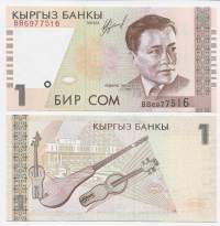 Kirgisia (Kyrgyzstan) 1 Som 1994 - seteli