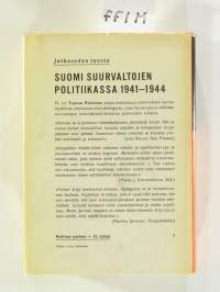 Suomi suurvaltojen politiikassa 1941-44 - Jatkosodan tausta