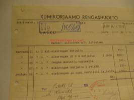 Kumikorjaamo Rengashuolto Turku lasku 14.1.1942
