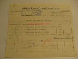 Kumikorjaamo Rengashuolto Turku lasku 14.1.1942