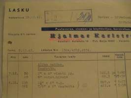 Hjalmar Karlström Oy Turku lasku 5.12.1942