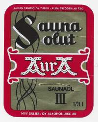 Sauna olut III Aura -  olutetiketti