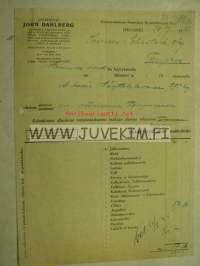 John Dahlberg AB, Helsingfors. Dokument 24.7.1925