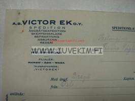 Viktor Ek Oy AB, Helsingfors. Dokument 22.10.1925
