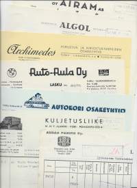 Kansiollinen n 1150 g sekalaisia  firmalomakkeita 1950 l - firmalomake