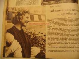 Kotiliesi 1953 nr 1, Tammikuu Aiheita:  Anni Ryynänen. Kotileiden luoja Alli Viherheimo. 3 sivuinen artikkeli kuvineen Taiteen sana: tekstiilejä, astioita ja