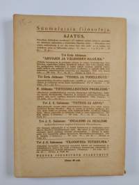 Ajatus IV : Filosofisen yhdistyksen vuosikirja 1930