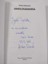 Urheilusanakirja (signeerattu, tekijän omiste)