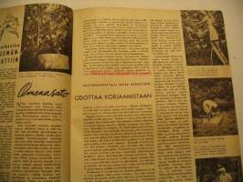 Kotiliesi 1944 nr 18,syyskuu  Kalevala -koru Karkun Palvialasta, Sorja-kaavojen esittely , puutarhatuotteiden säilyttäminen aumoissa, omenasato odottaa